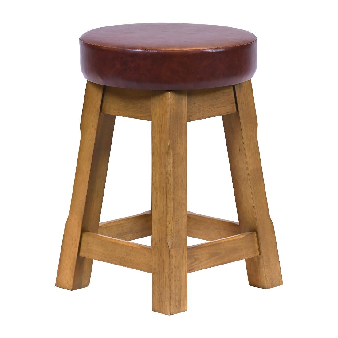 Everyday Wessex Weathered Oak Low Stool with Bison Espresso Seat (2 Pack)