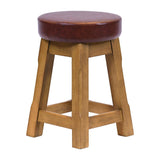 Everyday Wessex Weathered Oak Low Stool with Bison Espresso Seat (2 Pack)