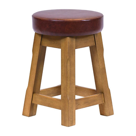 Everyday Wessex Weathered Oak Low Stool with Bison Espresso Seat (2 Pack)