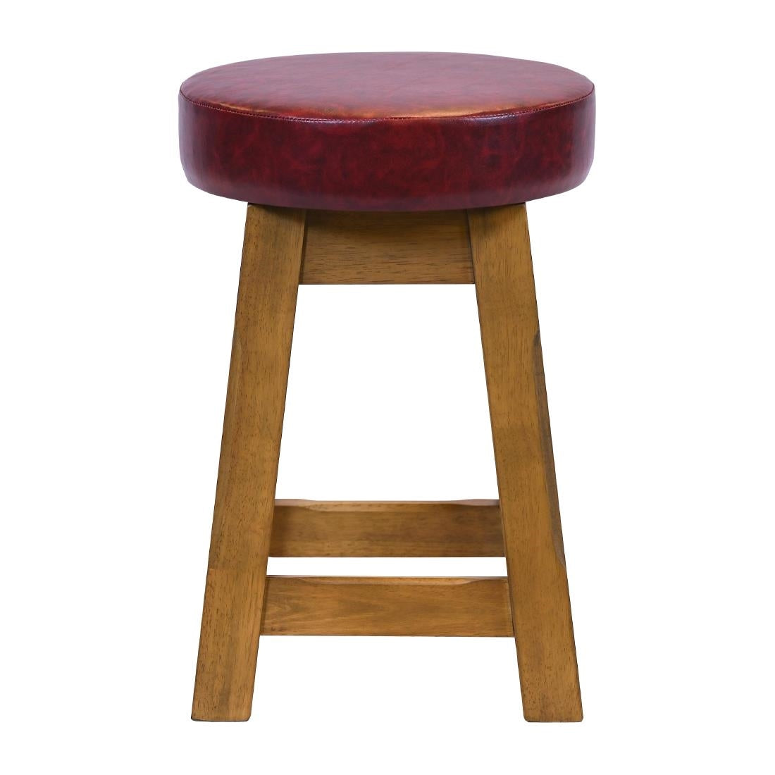 Everyday Wessex Weathered Oak Low Stool with Bison Bordeaux Seat (2 Pack)