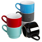 Olympia Café Stacking Mugs Black 340ml (6 Pack)