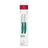 Victorinox Swiss Classic Paring Knife Straight Pointed Green 19cm (Pack 2)