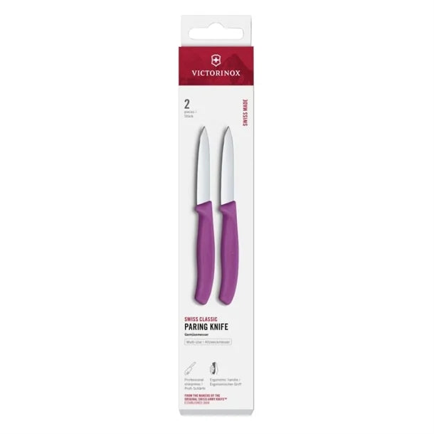 Victorinox Swiss Classic Paring Knife Straight Pointed Purple 19cm (Pack 2)