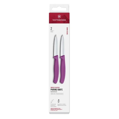 Victorinox Swiss Classic Paring Knife Straight Pointed Purple 19cm (Pack 2)