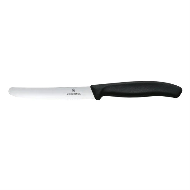 Victorinox Swiss Classic Tomato & Table Knife Wavy Black 22cm (Pack 2)