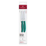 Victorinox Swiss Classic Tomato & Table Knife Wavy Green 22cm (Pack 2)