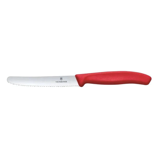 Victorinox Swiss Classic Tomato & Table Knife Wavy Red 22cm