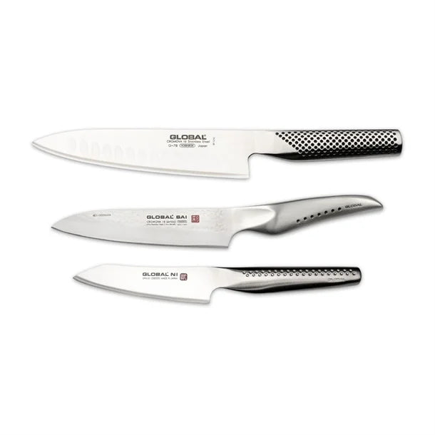 Grunwerg Chefs Knife & Santoku Knife Set (3 Piece)