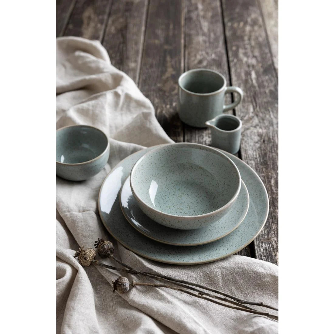 Olympia Origin Coupe Plates Duck Egg Blue 260mm (4 Pack)