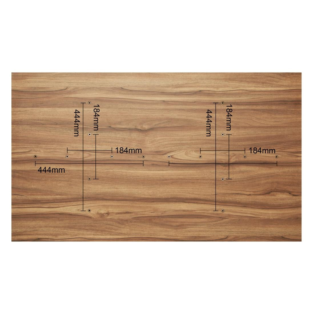Bolero Beaufort Pre-Drilled Rectangular Table Top 1200x700mm