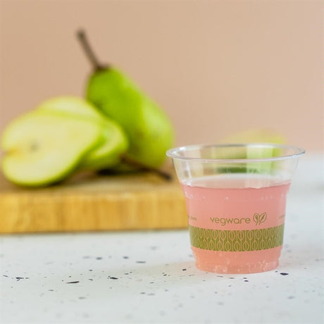 Vegware Slim Cold Cups Green Band PLA 76-Series 142ml (2000 Pack)