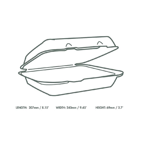 Vegware Nourish Moulded Fibre Lunch Boxes 9x8" (200 Pack)