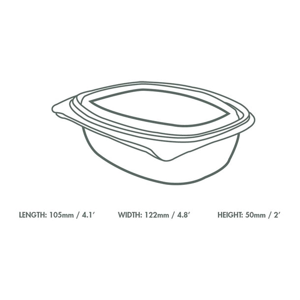 Vegware PLA Hinged Deli Containers 8oz (300 Pack)