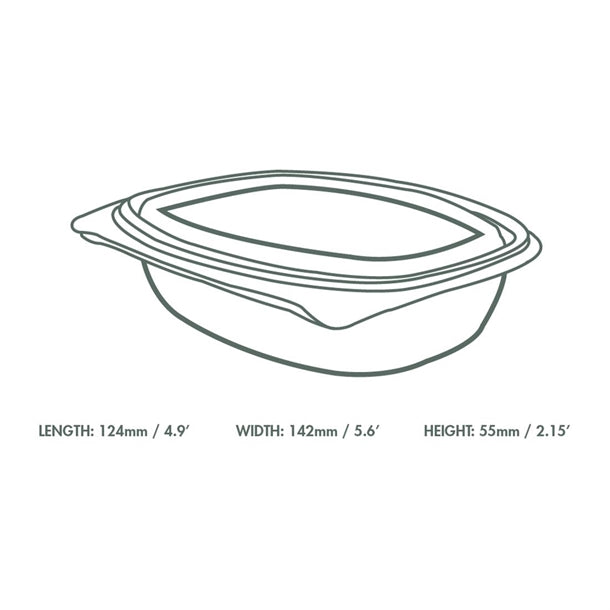 Vegware PLA Hinged Deli Containers 12oz (300 Pack)