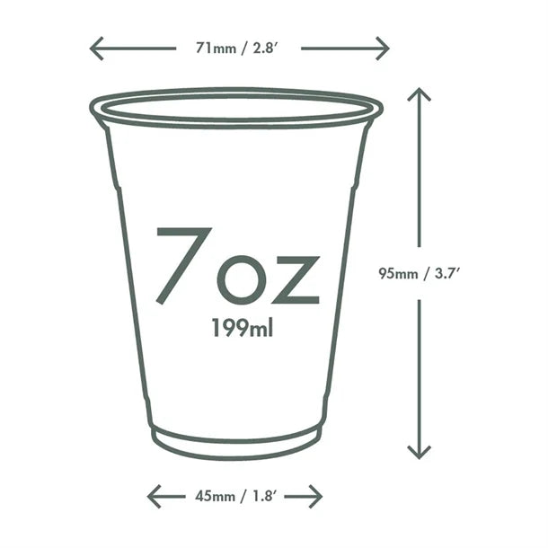 Vegware PLA Water Cups 199ml (2000 Pack)
