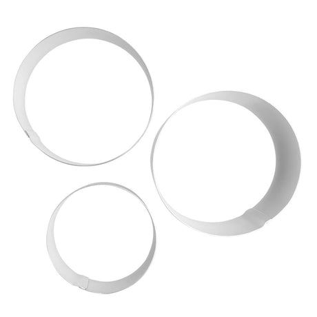 Nisbets Essential Mousse Rings Stainless Steel (3 Pack)