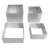 Nisbets Essentials Mousse Squares St/St (Set 4)