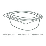 Vegware PLA Hinged Deli Containers 32oz (200 Pack)