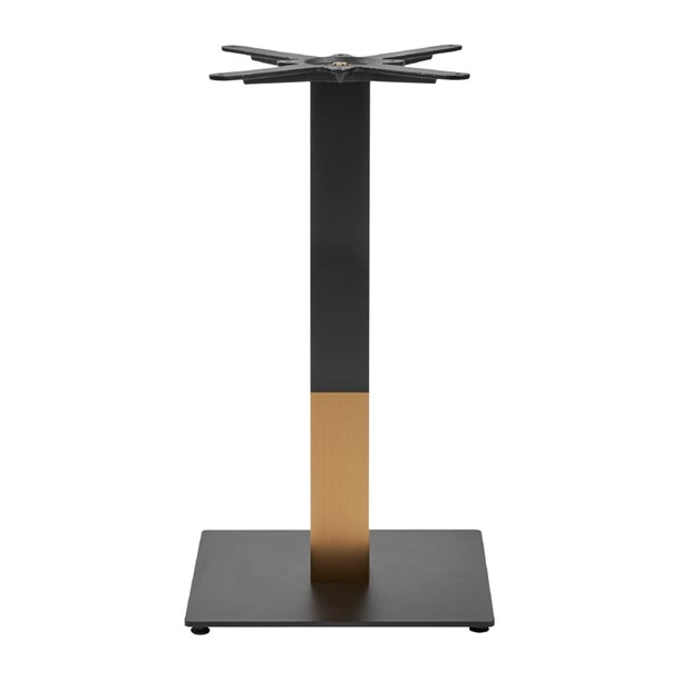 Boston Sleek Small Square Dining Table Base Black & Gold