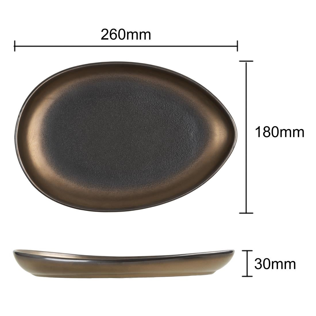Olympia Ochre Teardrop Plates 257x180mm (6 Pack)