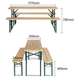 Bolero German Beer Bench and Table Set 1770x500mm