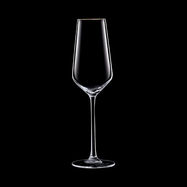Cristal d'Arques Ultime Gold Band Flutes 170ml (8 Pack)