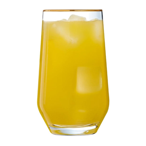 Cristal d'Arques Ultime Gold Band Hi Ball Glasses 400ml (8 Pack)
