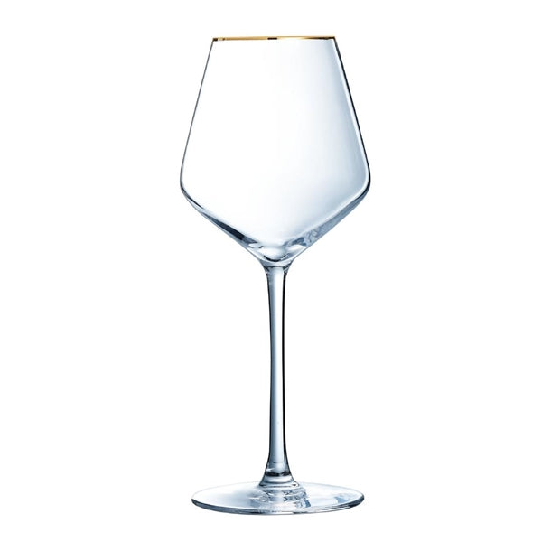 Cristal d'Arques Ultime Gold Band Wine Glasses 380ml (8 Pack)