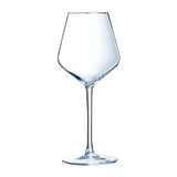 Cristal d'Arques Ultime Gold Band Wine Glasses 470ml (8 Pack)