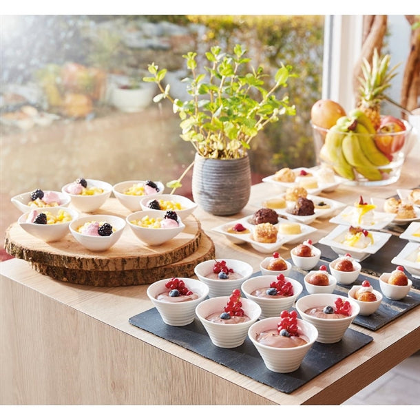 Arcoroc Appetizer Spiral Dishes White 85mm (24 Pack)