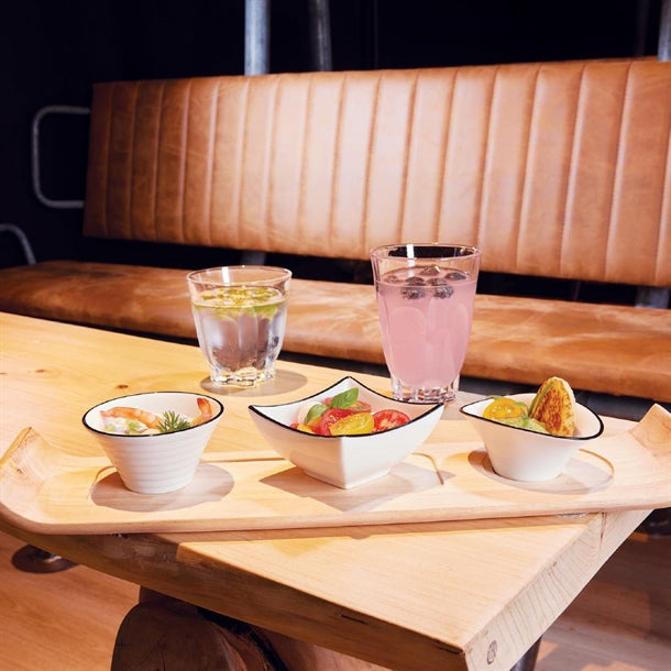 Arcoroc Appetizer Ludico Deep Square Bowls Black Line 90mm (24 Pack)