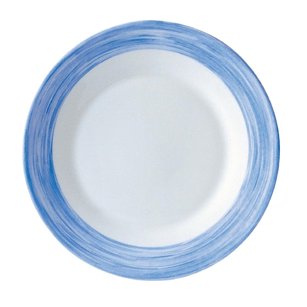 Arcoroc Brush Soup Plates Blue 225mm (12 Pack)