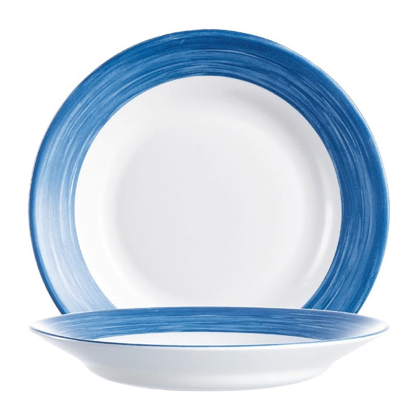 Arcoroc Brush Soup Plates Blue Jean 225mm (12 Pack)
