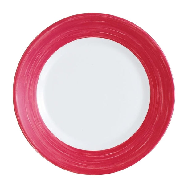 Arcoroc Brush Plates Cherry Red 252mm (12 Pack)