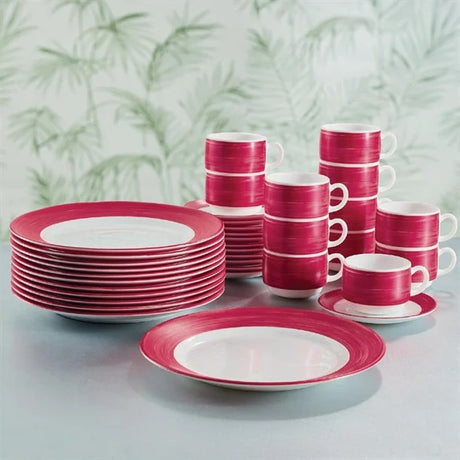 Arcoroc Brush Soup Plates Cherry Red 225mm (12 Pack)