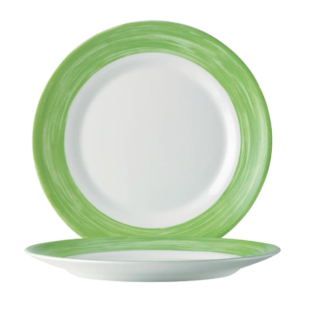 Arcoroc Brush Dessert Plates Green 195mm (12 Pack)