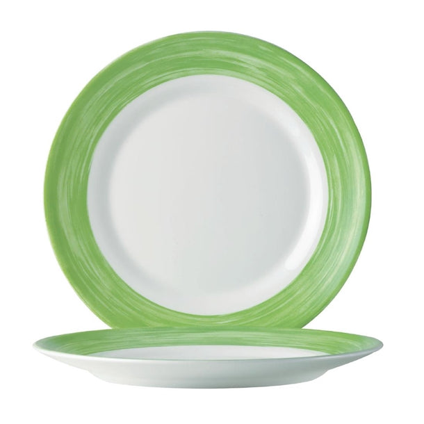 Arcoroc Brush Plates Green 252mm (12 Pack)