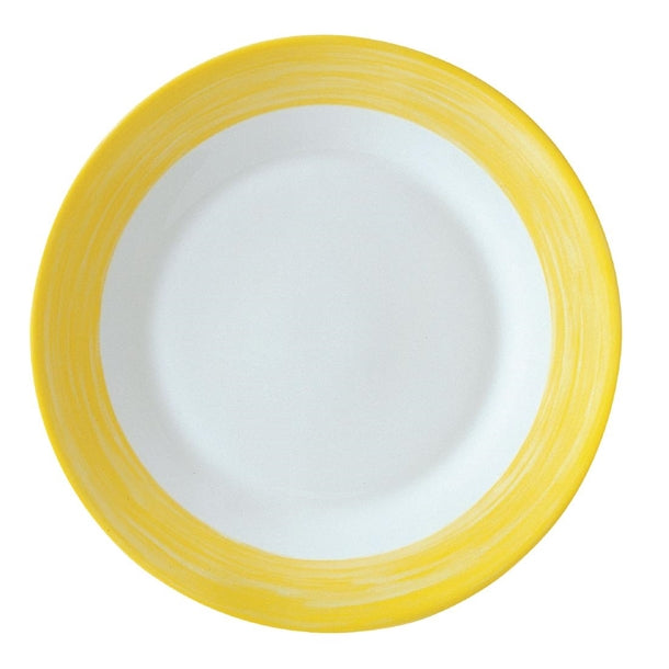 Arcoroc Brush Dinner Plates Yellow 252mm (12 Pack)