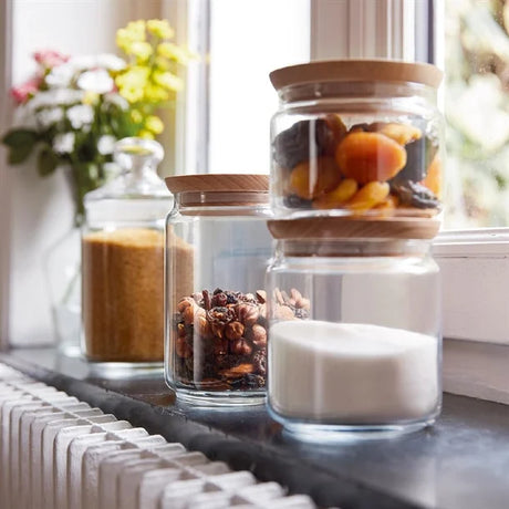 Luminarc Pure Jars & Wood Lids 500ml (6 Pack)