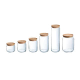 Luminarc Pure Jars & Wood Lids 500ml (6 Pack)