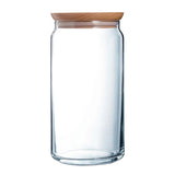 Luminarc Pure Jars & Wood Lids 1.5Ltr (6 Pack)