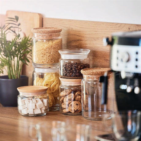 Luminarc Pure Jars & Wood Lids 2Ltr (6 Pack)