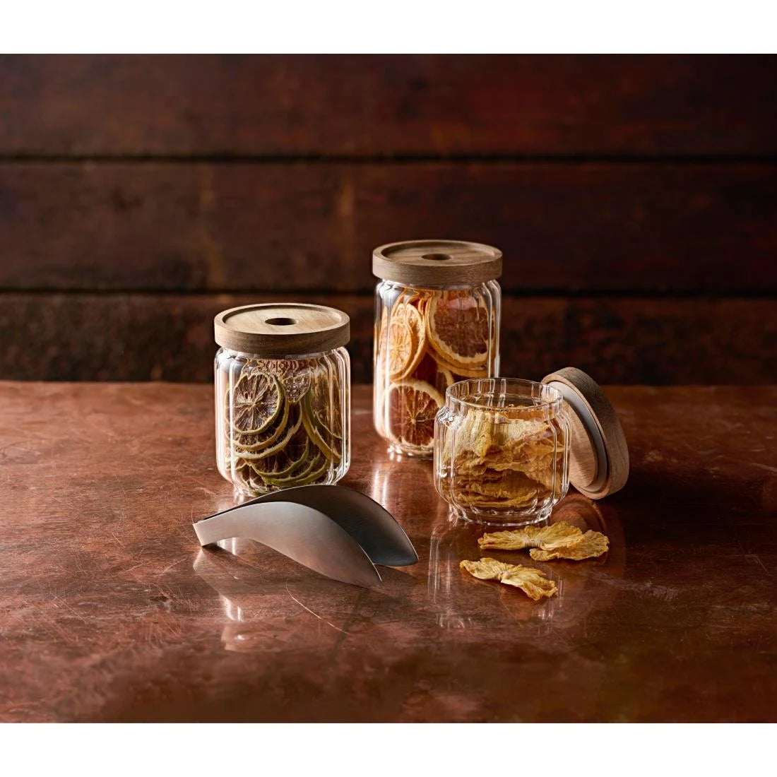 ARTBAR Condiment Jars and Wooden Lids 650ml (12 Pack)