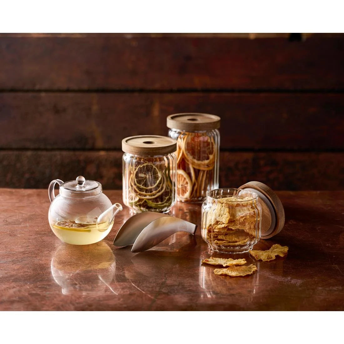 ARTBAR Condiment Jars and Wooden Lids 650ml (12 Pack)