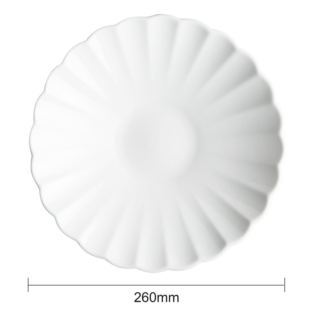 Olympia Bloom Scalloped Pasta Bowls White 260mm (4 Pack)