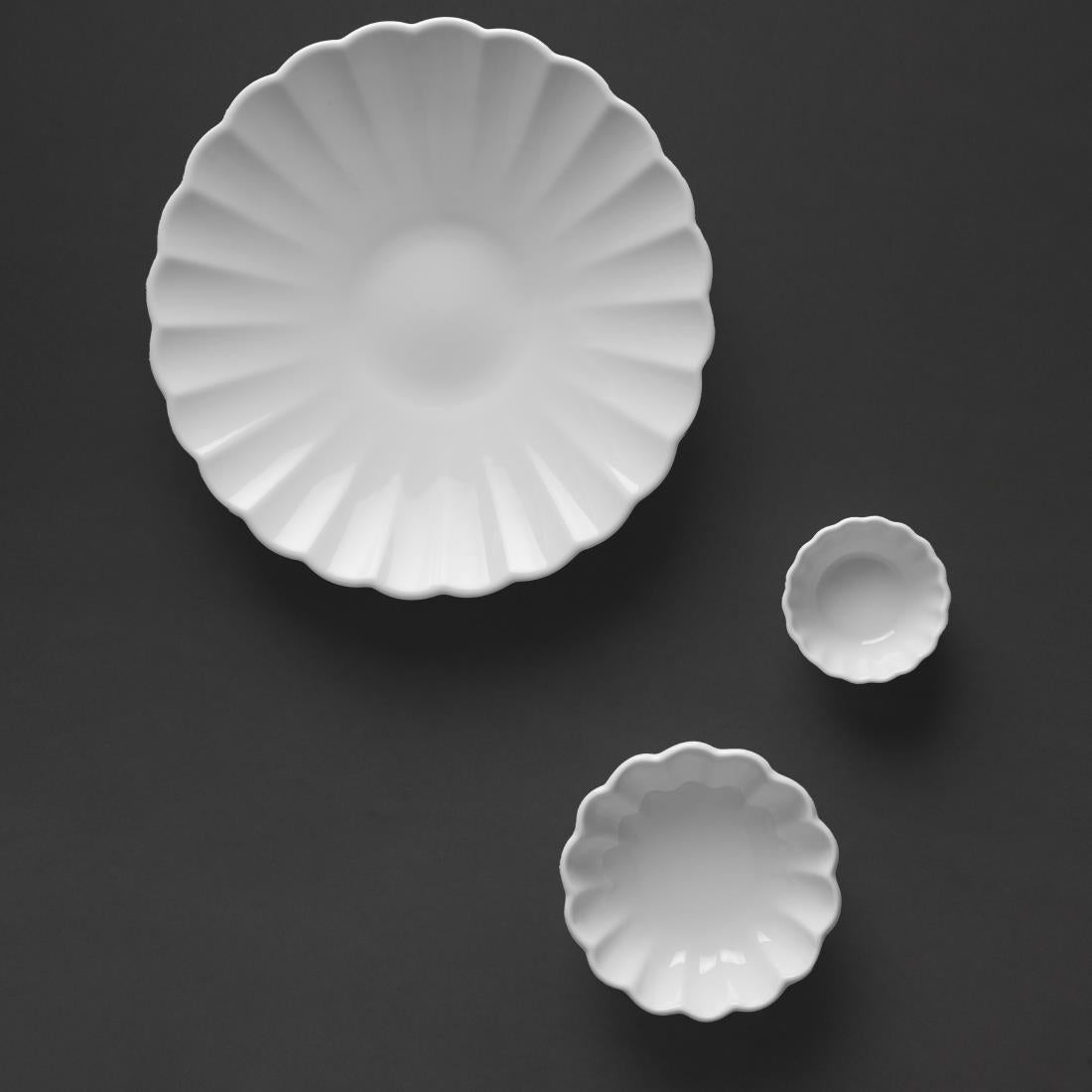 Olympia Bloom Scalloped Pasta Bowls White 260mm (4 Pack)