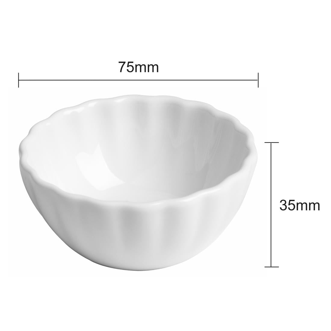 Olympia Bloom Scalloped Dipping Dishes White 75mm (12 Pack)