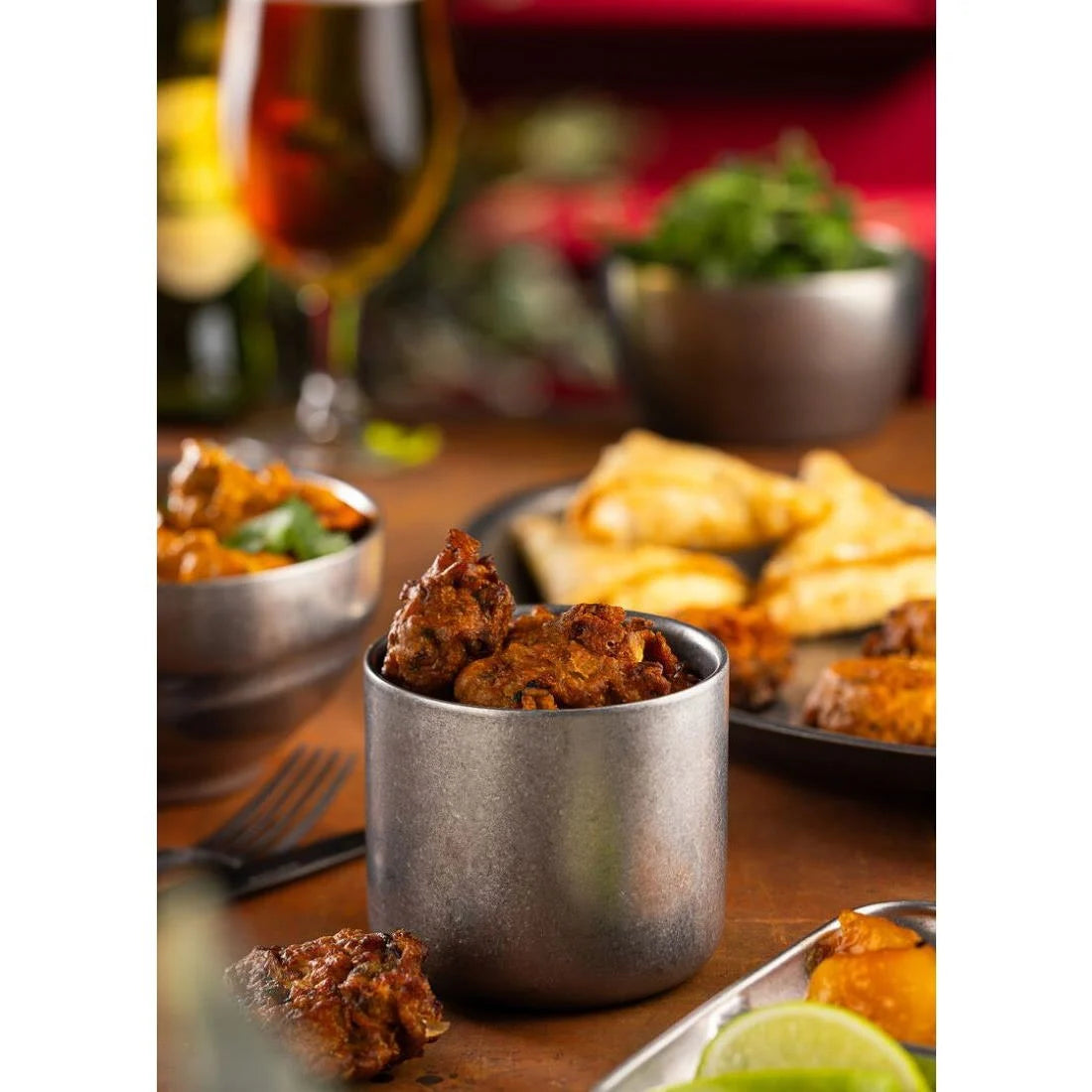 Utopia Artemis Oval Platters Rumbled Steel 300x180mm (6 Pack)
