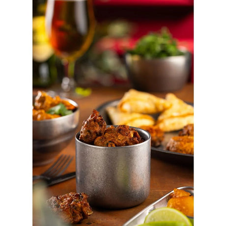 Utopia Artemis Oval Platters Rumbled Steel 300x180mm (6 Pack)