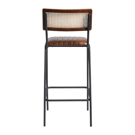 Savanna Leather Bar Stool Pecan Brown